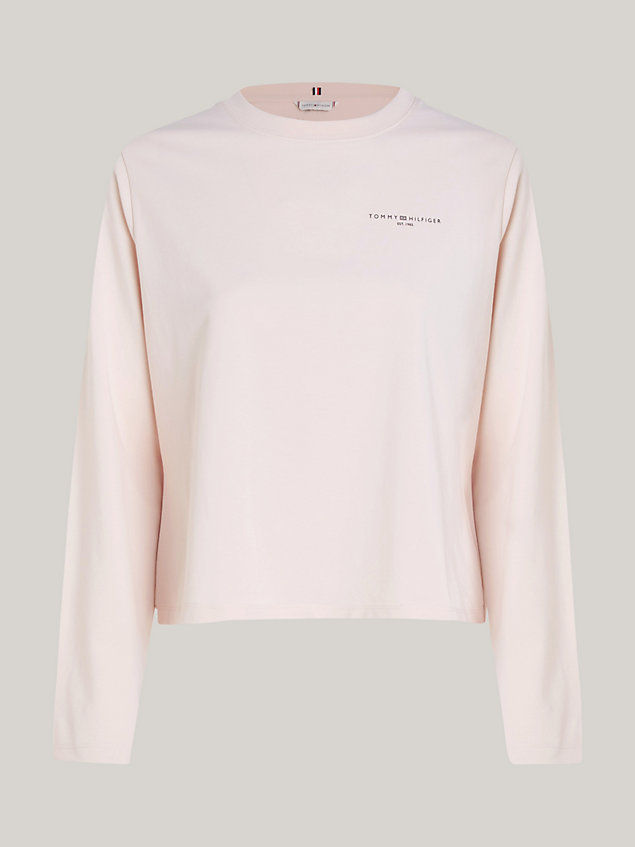 pink 1985 collection langarmshirt mit logo für damen - tommy hilfiger