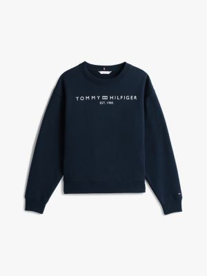 blau regular fit sweatshirt mit logo für damen - tommy hilfiger