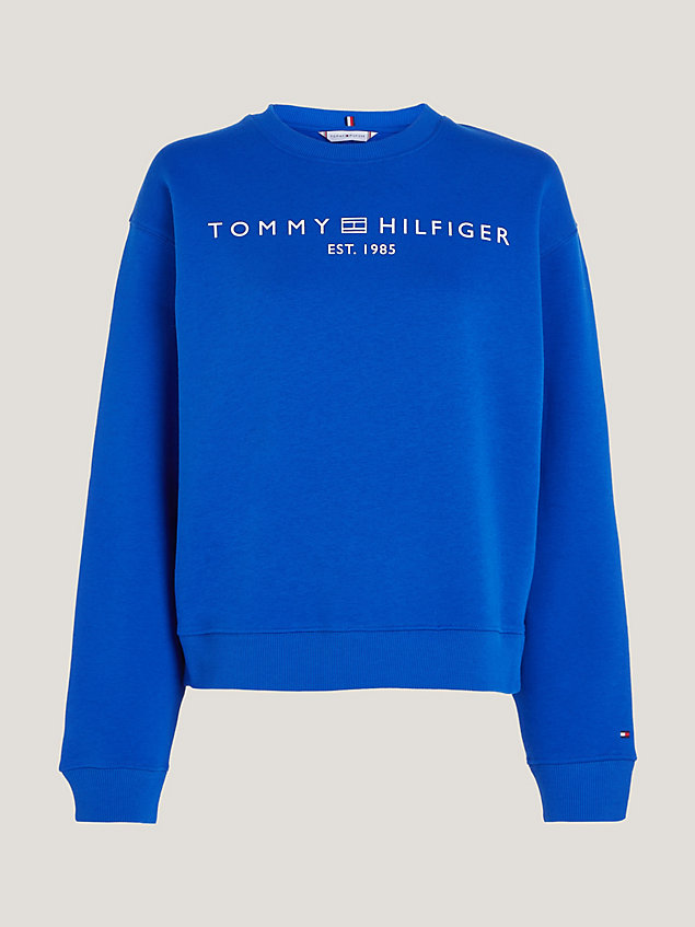 blue modern signature logo sweatshirt for women tommy hilfiger