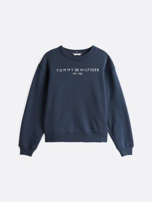 blue logo regular sweatshirt for women tommy hilfiger