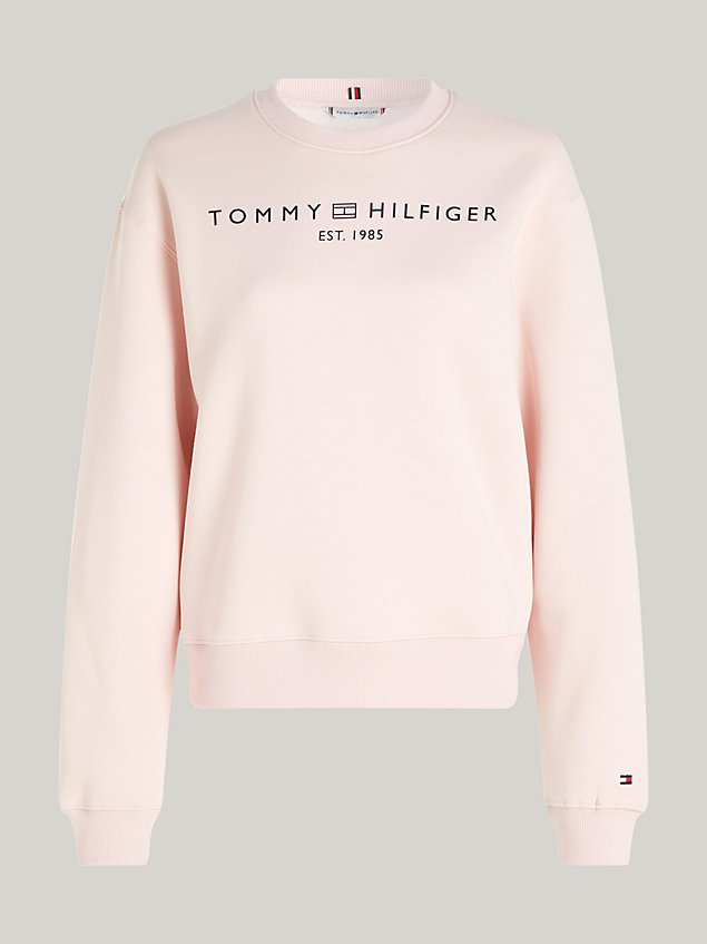 pink modern signature logo sweatshirt for women tommy hilfiger