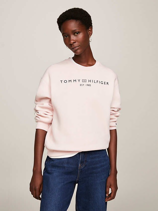 pink bluza modern z sygnowanym logo dla kobiety - tommy hilfiger