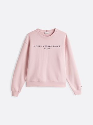 pink logo regular sweatshirt for women tommy hilfiger