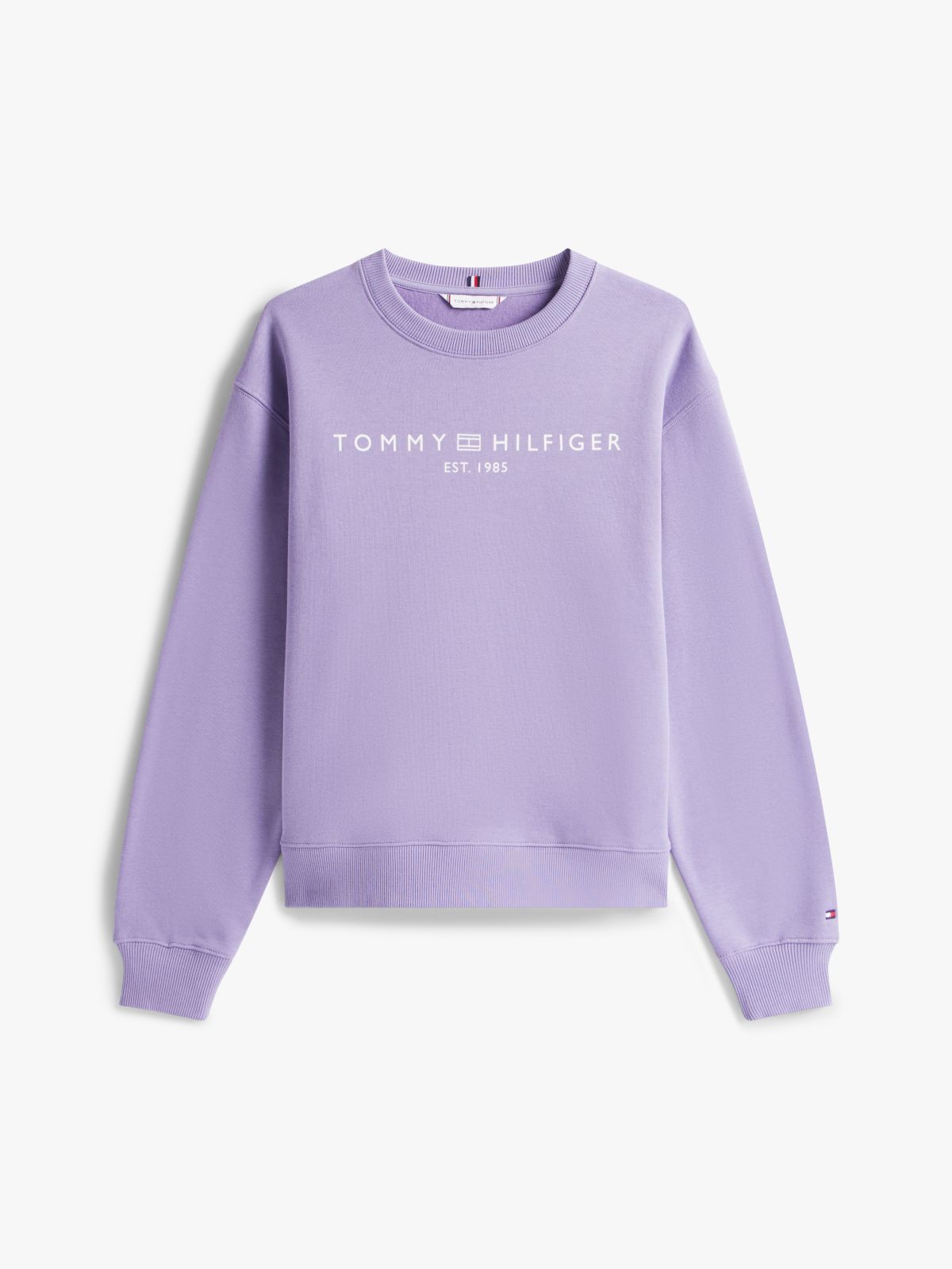 Logo Signature Crew Neck Sweatshirt — Purple