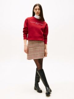 Logo Signature Crew Neck Sweatshirt — Red 3