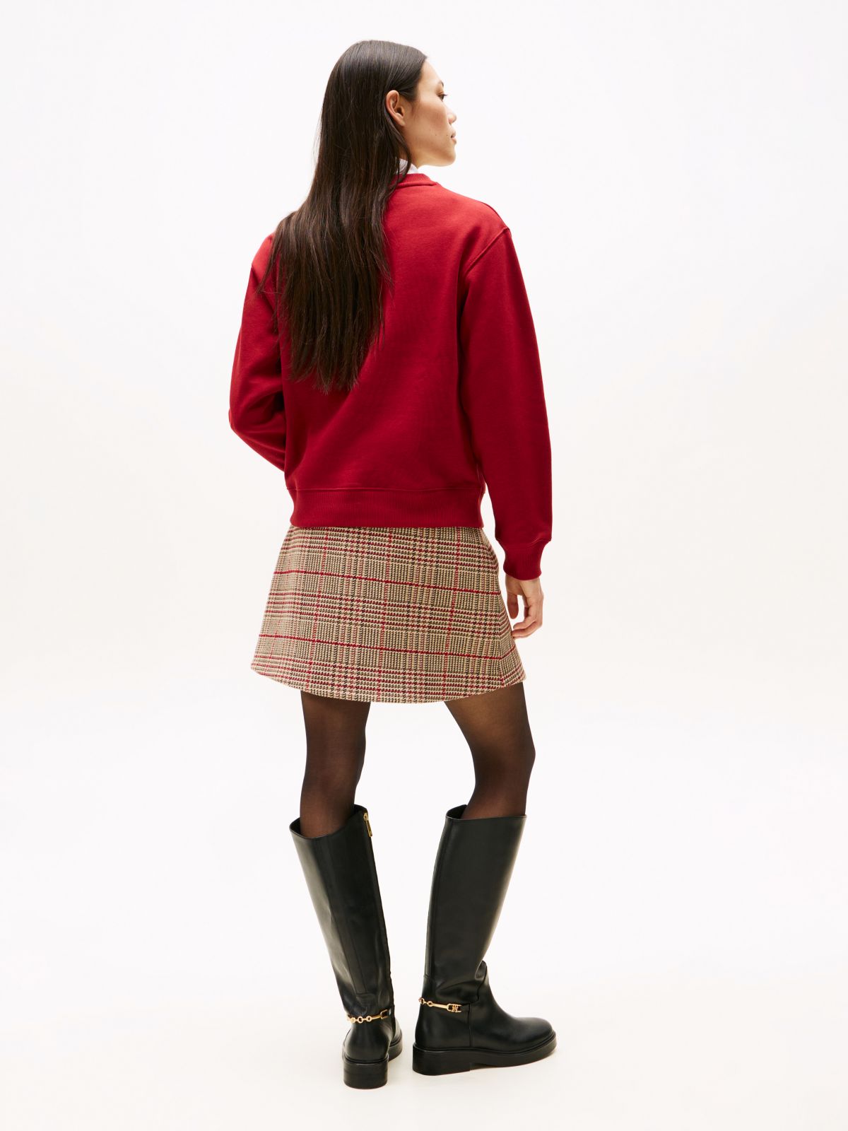Logo Signature Crew Neck Sweatshirt — Red