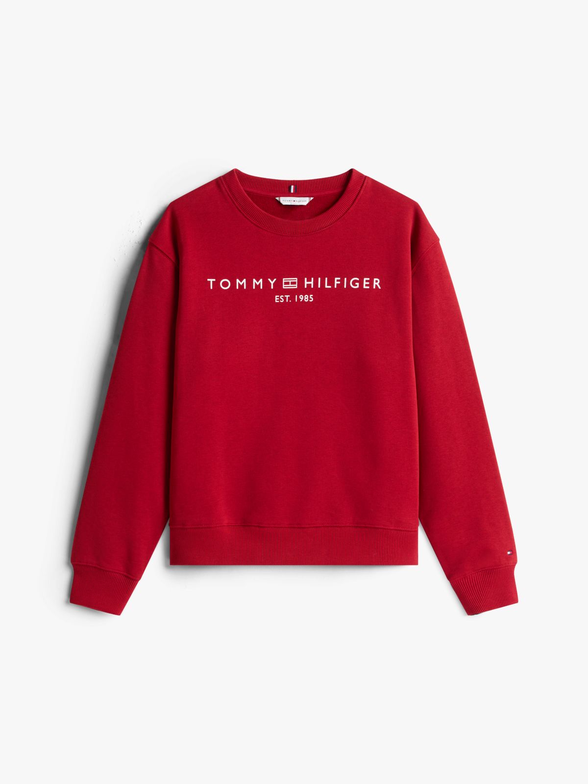 Logo Signature Crew Neck Sweatshirt — Red