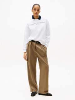 Logo Signature Crew Neck Sweatshirt — White 3