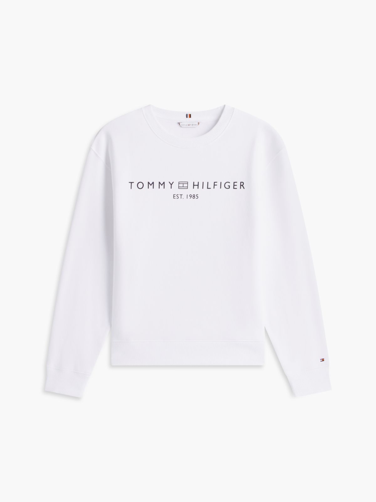 Logo Signature Crew Neck Sweatshirt — White