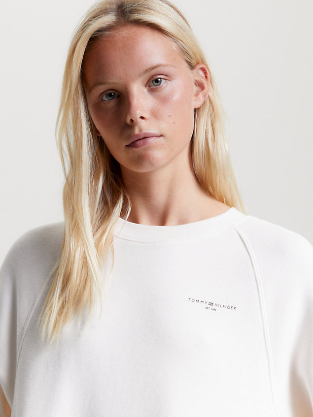 white 1985 collection sweatshirt dress for women tommy hilfiger