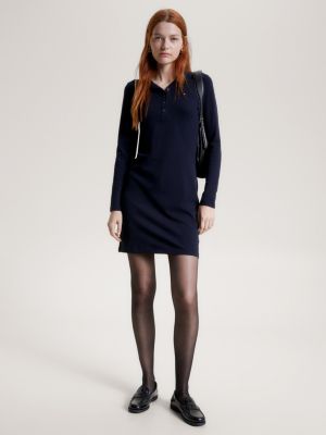 1985 Collection Long Sleeve Polo Dress | Blue | Tommy Hilfiger