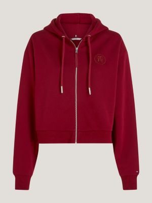 Tommy hilfiger deals red cropped hoodie