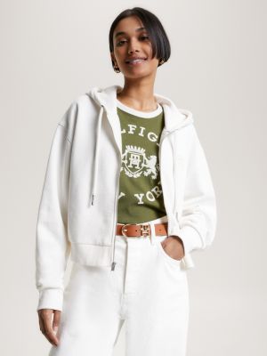 White tommy shop hilfiger hoodie women's