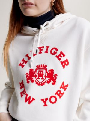 Tommy Hilfiger Mujer Sudadera Heritage con Capucha, Blanco (White), XXS:  : Moda