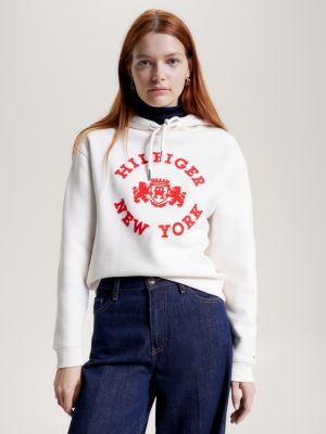 Tommy Hilfiger Sudadera casual con capucha con logotipo 2fer para mujer