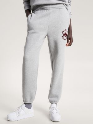 Varsity Jogginghose mit geflocktem Logo | Grau | Tommy Hilfiger