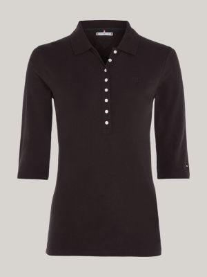 Tommy hilfiger black dress with hot sale white collar