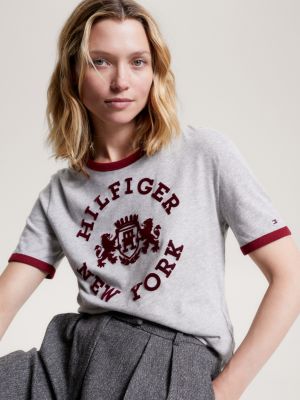 Womens grey tommy deals hilfiger t shirt