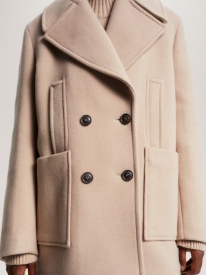 Double breasted beige outlet coat