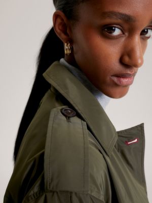 Military green trench outlet coat