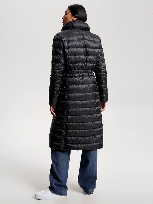 black global stripe recycled maxi padded coat for women tommy hilfiger