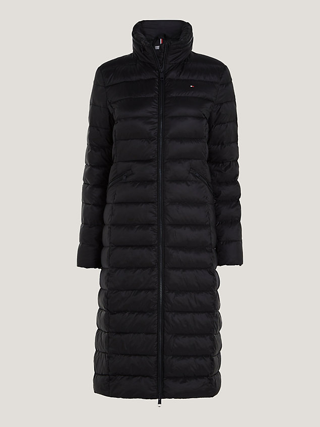black global stripe recycled maxi padded coat for women tommy hilfiger