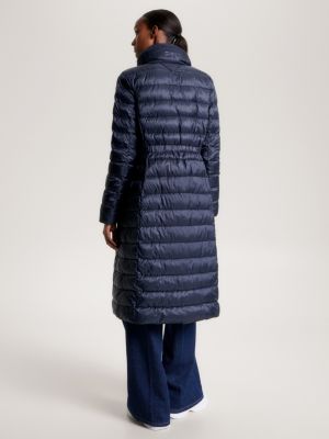 Global Stripe Recycled Maxi Padded Coat Blue Tommy Hilfiger