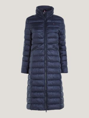 Global Stripe Recycled Hilfiger Coat Maxi | Padded | Tommy Blue