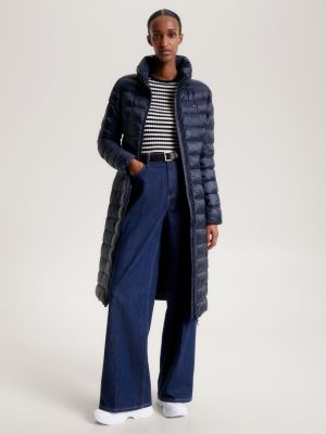 Global Stripe Recycled Maxi Padded Coat Blue Tommy Hilfiger