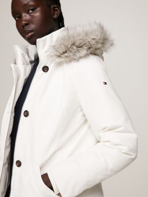 Tommy hilfiger faux fur clearance puffer coat