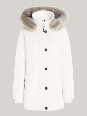 Faux Fur Hooded Padded Parka | White | Tommy Hilfiger