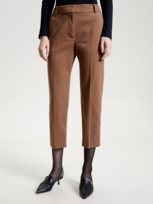 Essential Slim Fit Straight Leg Chinos | Brown | Tommy Hilfiger