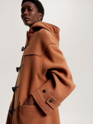 Relaxed Maxi Wool Duffel Coat | BROWN | Tommy Hilfiger