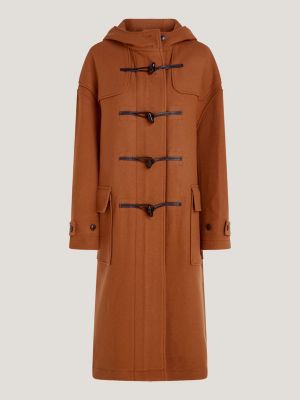 Relaxed Maxi Wool Duffel Coat | Brown | Tommy Hilfiger