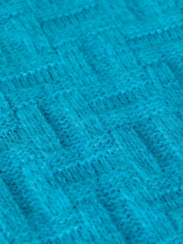 blue coltrui met ton-sur-ton textuur en monogram voor dames - tommy hilfiger