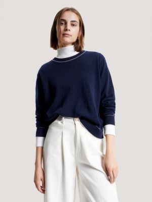 Recycled Cashmere Relaxed Jumper Blue Tommy Hilfiger