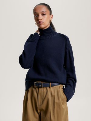 Recycled Cashmere Relaxed Jumper Blue Tommy Hilfiger