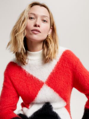 Red tommy shop hilfiger jumper womens