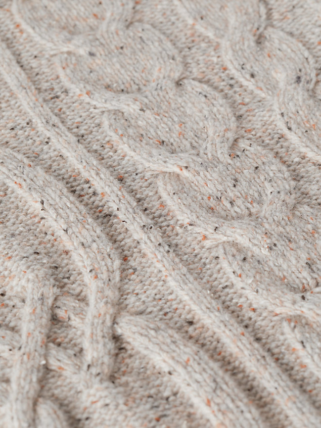 beige heritage cable knit half-zip oversized jumper for women tommy hilfiger