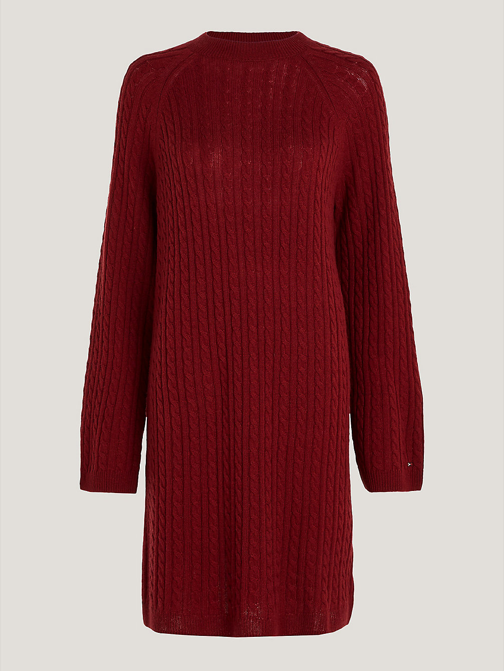 robe-pull décontractée en maille torsadée red pour femmes tommy hilfiger