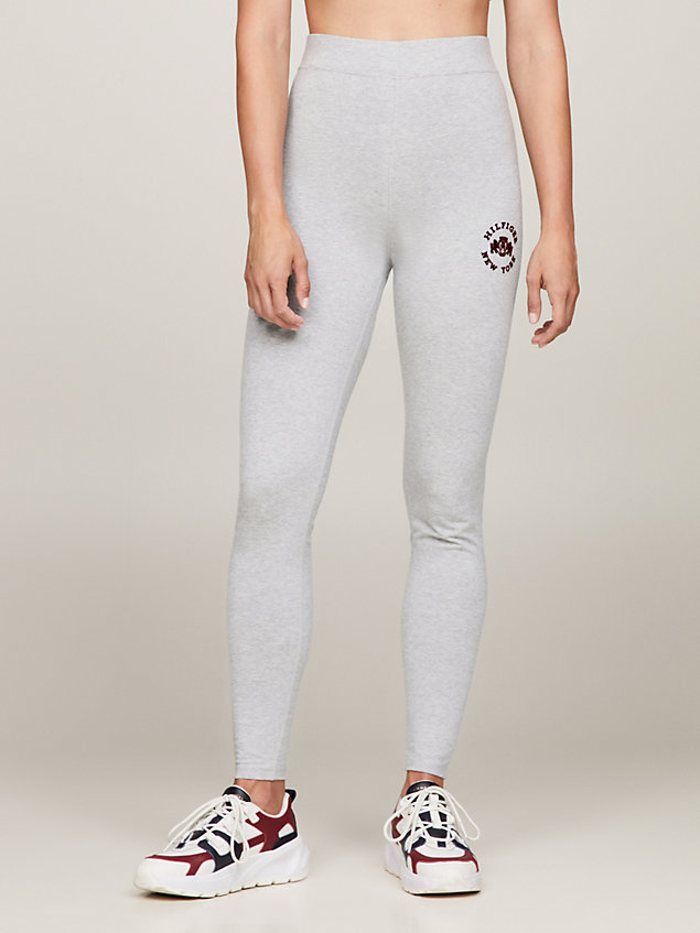 grey sport varsity full length high rise leggings for women tommy hilfiger