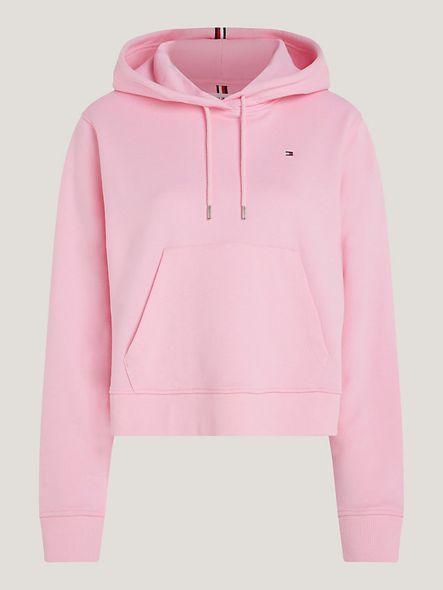 pink curve 1985 collection modern terry hoody for women tommy hilfiger