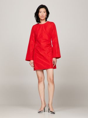 Micro Check Midi Shirt Dress | Red | Tommy Hilfiger | Sommerkleider