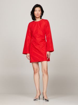 Micro Check Midi Shirt Dress | Red | Tommy Hilfiger