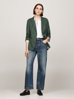 black single breasted regular fit blazer for women tommy hilfiger