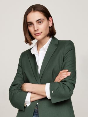 black single breasted regular fit blazer for women tommy hilfiger