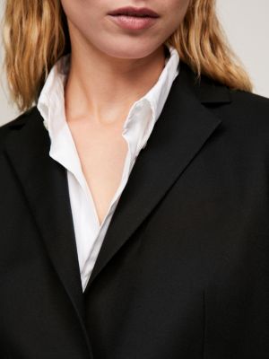 black single breasted blazer for women tommy hilfiger