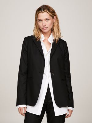 TH Monogram Single Breasted Regular Black Blazer | Tommy Hilfiger 