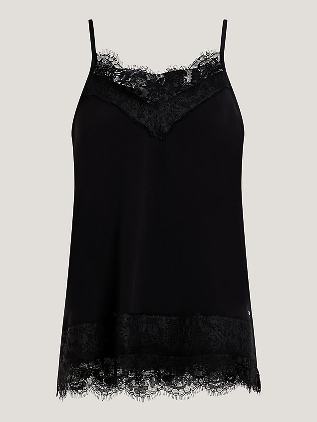 black lace strappy slip camisole for women tommy hilfiger