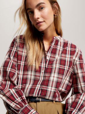 Tommy hilfiger flannel shirt hot sale womens